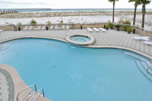Pool - Oceanfront condo with WiFi, central AC, & shared pool and hot tub - great views (Navarre Beach)