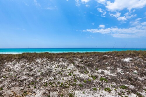 Large, snowbird & dog-friendly beachfront home w/WiFi & patio - steps to sand