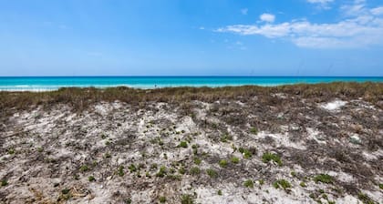 Large, snowbird & dog-friendly beachfront home w/WiFi & patio - steps to sand