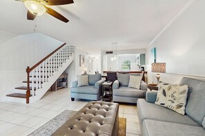TV, offices - Lakefront Duplex with High-Speed Wi-Fi, Short Walk to Beach, and Water View (Santa Rosa Beach)