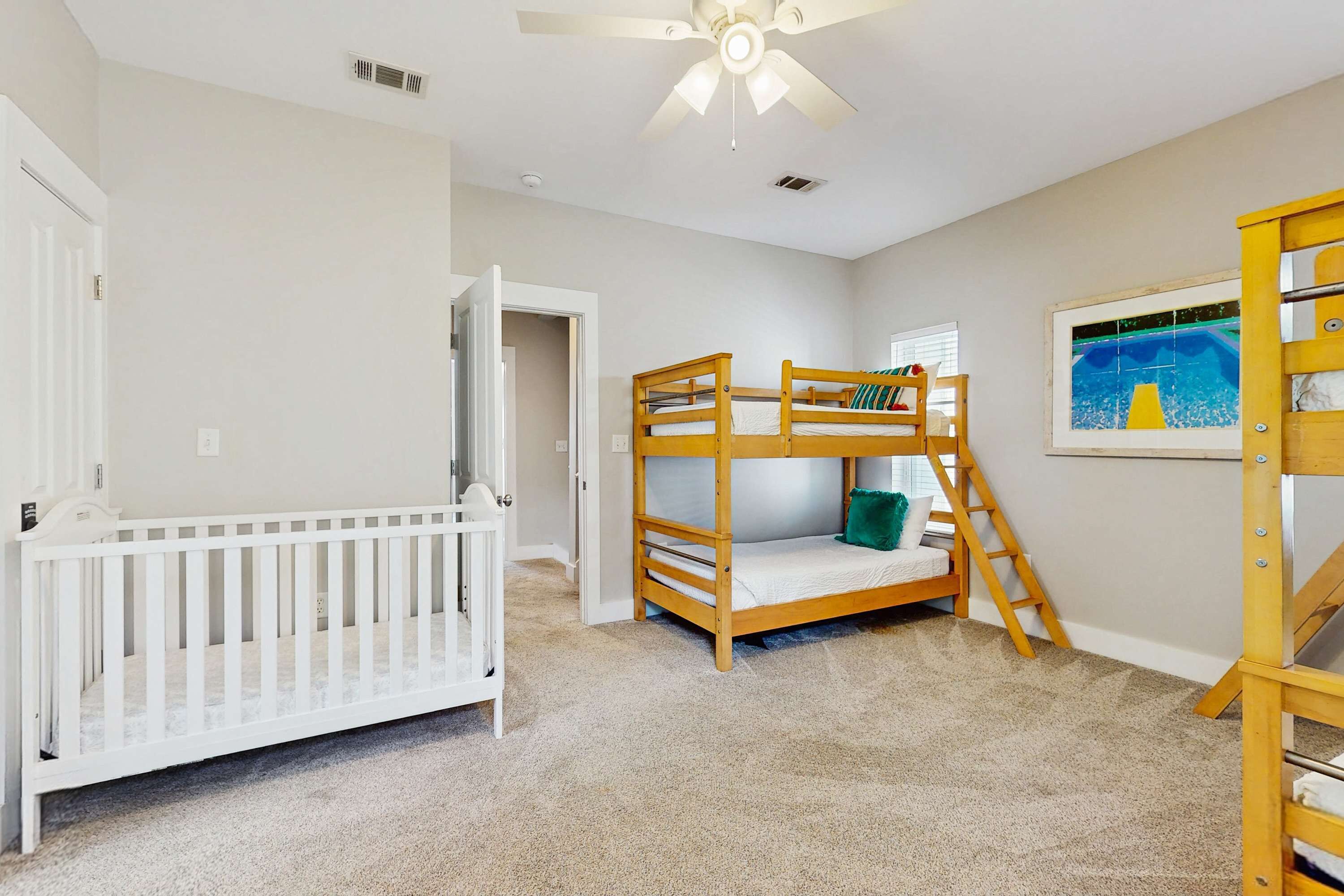 Iron/ironing board, travel crib, WiFi, bed sheets