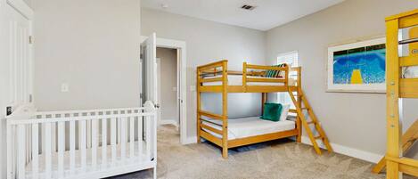 Iron/ironing board, travel crib, WiFi, bed sheets