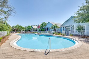 Pool - 3-level home with 2 decks, patio, grill, hot tub & pool - walk to private beach (Seacrest)