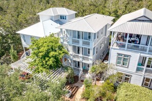 Exterior - 3-level home with 2 decks, patio, grill, hot tub & pool - walk to private beach (Seacrest)