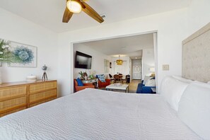 Iron/ironing board, WiFi, bed sheets, wheelchair access - Cozy coastal condo with water view, pool, central A/C, & easy beach access (Navarre Beach)