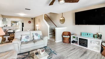 TV, fireplace, offices