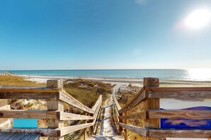On the beach - Gulf-front house near golf with pool, ocean views, beach access, & balcony (Inlet Beach)