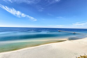 On the beach - Gulf-front condo with never-ending views, hot tub & pool access, balcony, & W&D (Panama City Beach)
