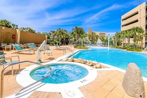 Pool - 12th-floor oceanfront home, pool, hot tub, on-site cafe, & free beach service (Panama City Beach)