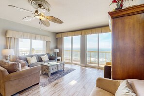 TV, DVD player, offices - Beach-view, high-rise condo with pool - central location (Panama City Beach)