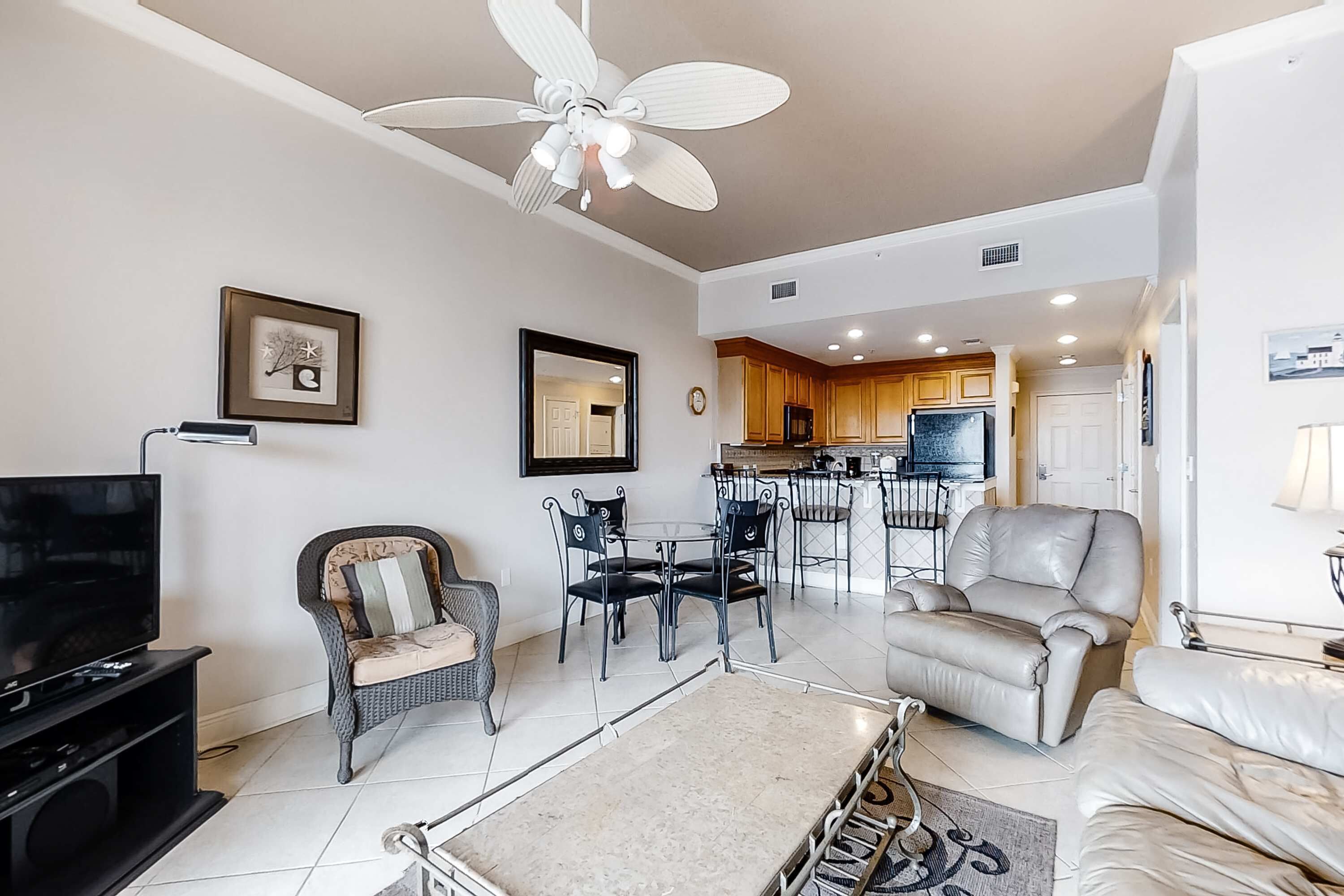 TV, DVD player, offices