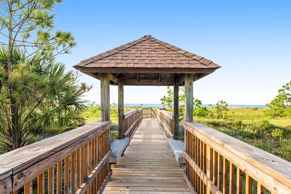 Property grounds - Beautiful dog-friendly home with screened porch & pool access in great location (Cape San Blas)