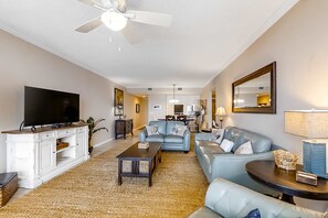 TV, DVD player, offices - Oceanfront High-Rise Condo with 180 Degree, Unobstructed Ocean View & Shared Pool (Navarre Beach)