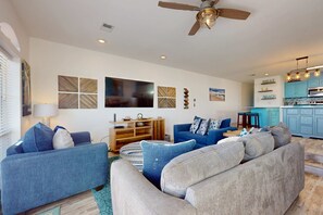 TV, offices - Beachfront, multi-level home with amazing views - close to everything (Navarre Beach)