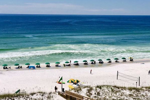Beach - Ocean-view condo with pools & hot tub, balcony, central AC, W/D (Miramar Beach)