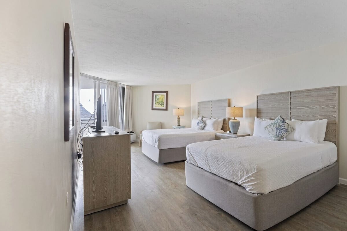 Blackout curtains, iron/ironing board, free WiFi, bed sheets