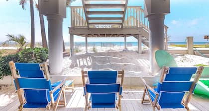 Beachfront dog-friendly home with spacious decks and on-site pool