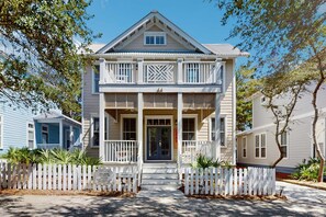 Exterior - Coastal home with 2 community pools, bikes, front porch & balcony - near beach (Santa Rosa Beach)