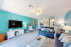 TV, offices - Relaxing townhome with pool, tennis court, beach access, balcony, patio, & TV (Panama City Beach)