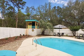 Pool - Updated dog-friendly home with private outdoor pool, patio, fireplace, W/D, AC (Navarre)