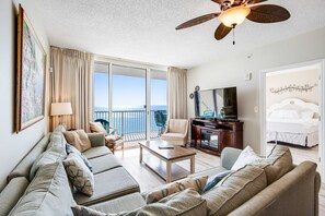 TV, offices - Beachfront condo on 10th floor w/shared pools (4), hot tub, tennis - great views (Panama City Beach)