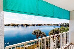 Property grounds - Sunset-view dog-friendly condo w/ balcony overlooking water, beach access, pool & hot tub (Panama City Beach)
