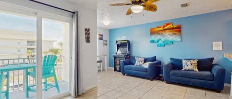 Televisión, reproductor de DVD y oficina