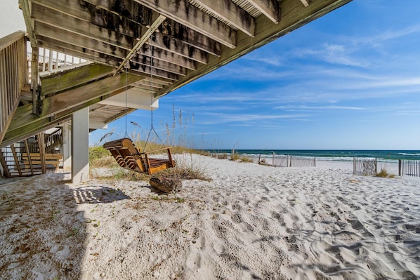 On the beach - Beachfront townhome with ocean views, 2 balconies, W/D, & AC - dog-friendly (Pensacola Beach)