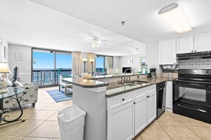 Fridge, microwave, oven, stovetop - Beach-chic 18th floor condo w/ gulf-front views Indoor & outdoor pool on-site (Destin)