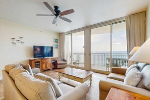 TV, DVD player, offices - Updated, beachfront condo with pool, hot tub & gym (Panama City Beach)