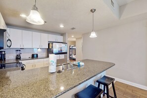 Fridge, microwave, oven, stovetop - Grand Panama Beach Resort condo with Gulf views, bunk alcove & beachfront pool (Panama City Beach)