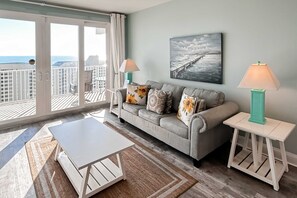 TV, offices - Coastal condo w/ stunning gulf views, shared pools & hot tub, easy beach access (Panama City Beach)