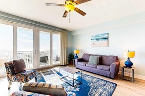 TV, DVD player, offices - 14th floor condo with pool & hot tub access, ocean view, WiFi, W/D, & central AC (Panama City Beach)