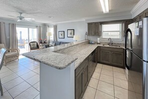 Fridge, microwave, oven, stovetop - Lovely first floor condo with ocean views, patio, & grill - steps from the beach (Santa Rosa Beach)