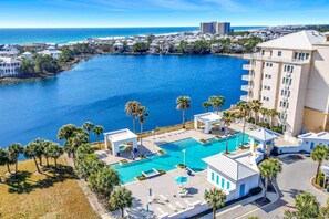 Pool - Stunning lake-view condo with private balcony, pools, hot tub, & private beach (Panama City Beach)