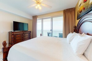 2 bedrooms, iron/ironing board, WiFi, bed sheets - 15th Floor Beach Condo with Furnished Balcony, Gulf View, Shared Pools, Hot Tub (Panama City Beach)