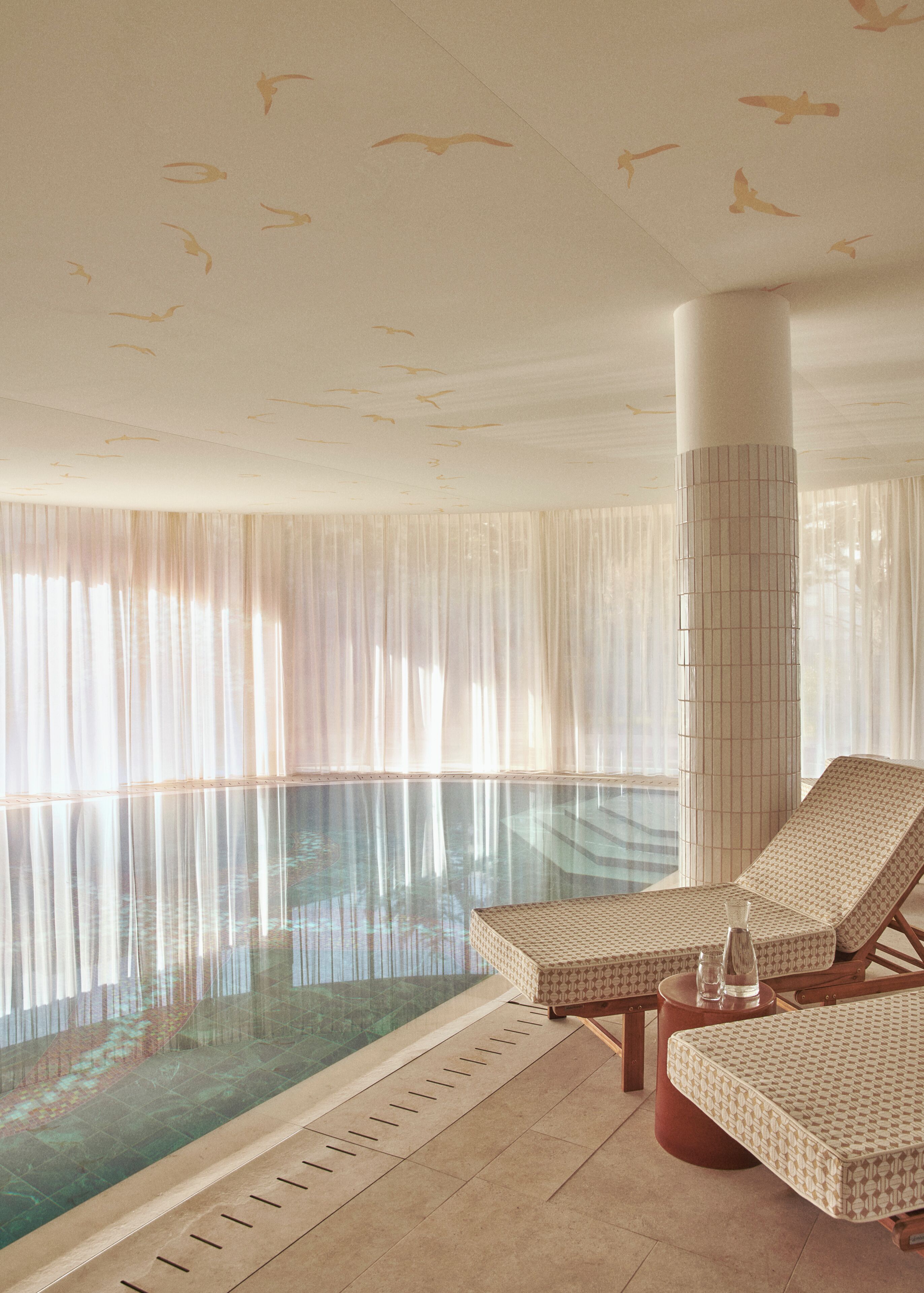 Indoor pool, open 9:00 AM to 8:00 PM, free pool cabanas, pool umbrellas