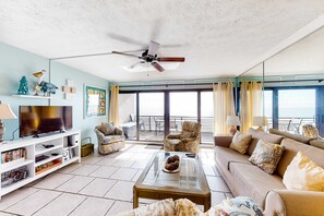 TV, DVD player, offices - Coastal Gem w/ Beach & Pool Access, Oceanfront Views from Balcony, and Netflix (Panama City Beach)