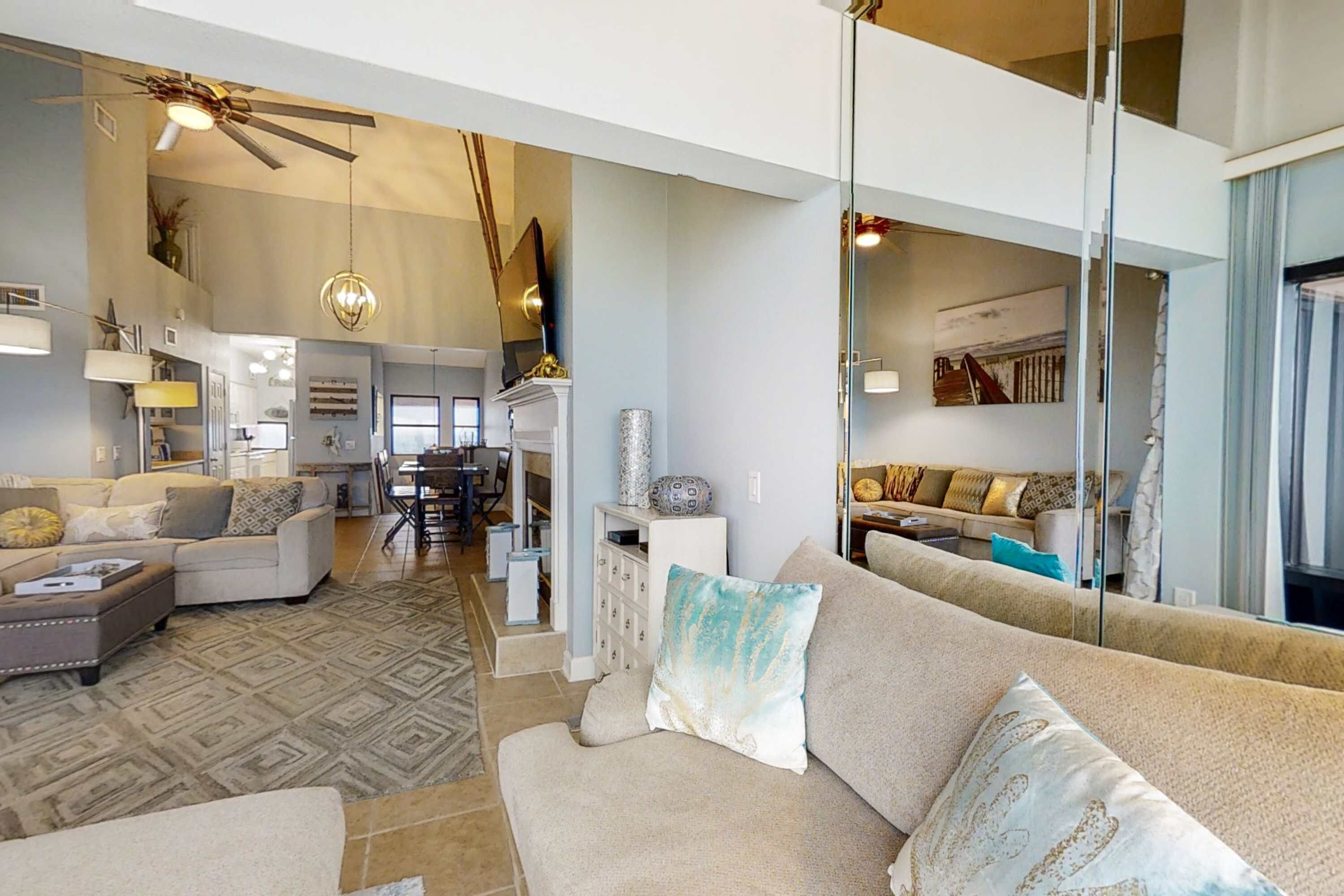 Fernseher, Kamin, Arbeitsbereiche