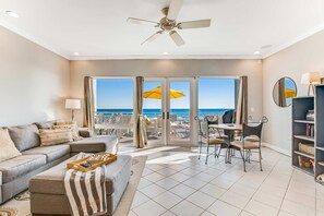 TV, offices - Dog-friendly, beachfront dream with a wet bar & two furnished balconies (Pensacola Beach)