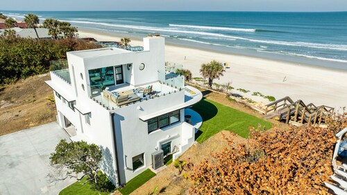 Oceanfront Estate | Rooftop Lounge | Game Room