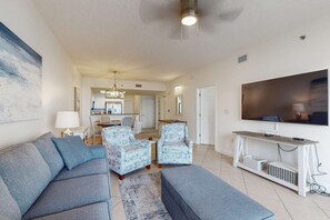 TV - Inviting Gulf view condo with balcony, pool, fitness area, & W&D (Miramar Beach)