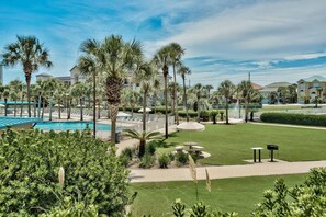 Property grounds - Ground-floor condo with large patio, pools, tennis, & parking - steps to beach (Miramar Beach)