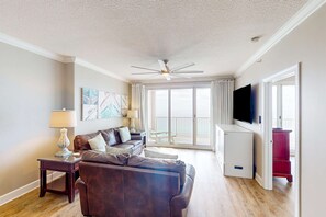 TV - Oceanfront condo with scenic balcony, resort amenities, central AC, & W/D (Panama City Beach)