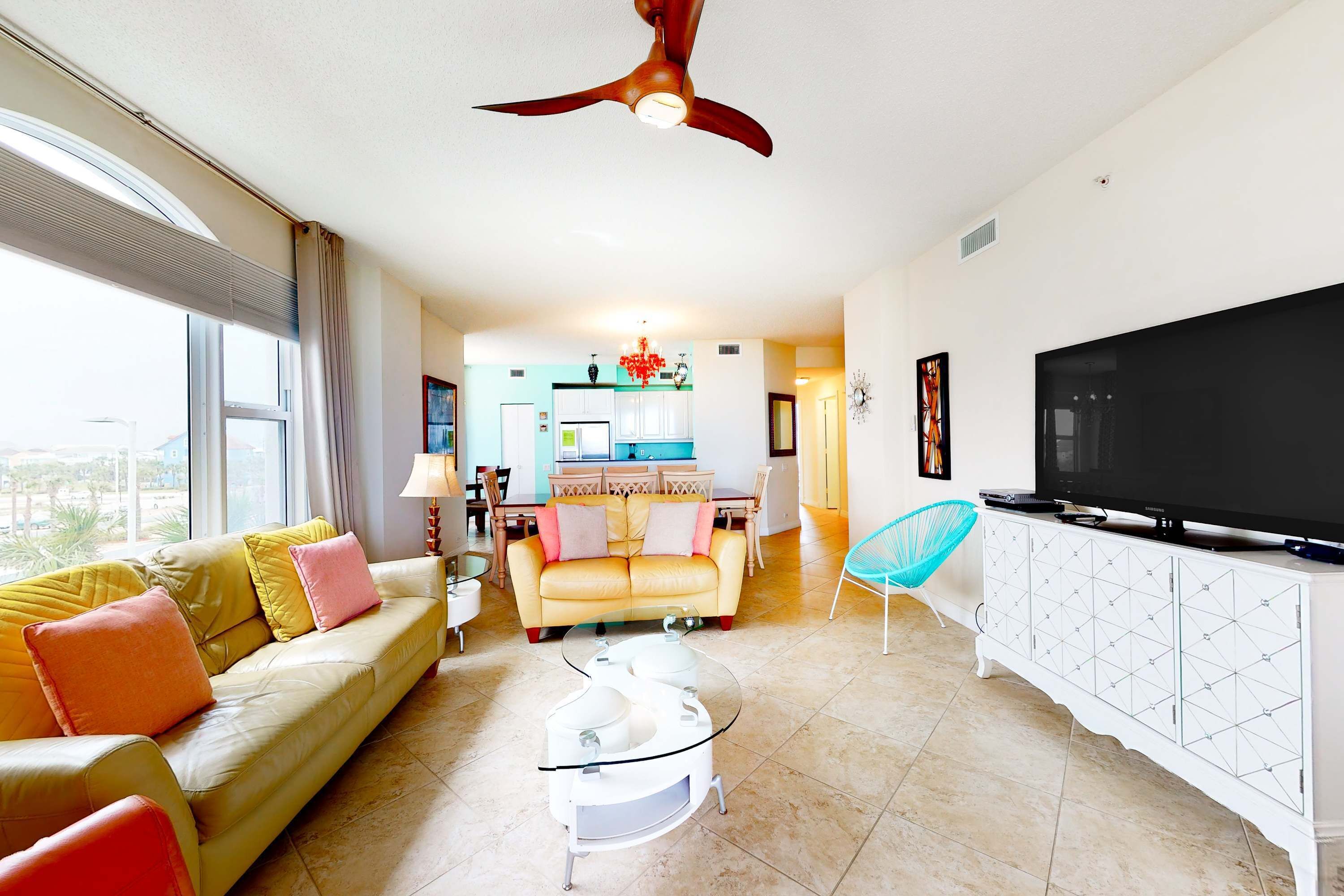 TV, DVD player, offices