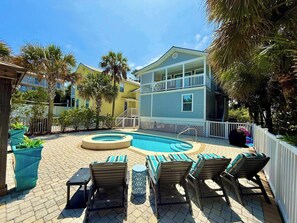 Pool - Luxury home with private saltwater pool, spa, gazebo & deck - walk to beach (Santa Rosa Beach)