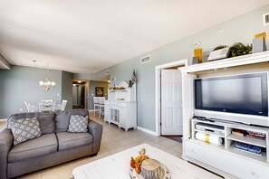 TV, DVD player, offices - Cool & contemporary beachfront getaway with large balcony, pools, & gym (Panama City Beach)