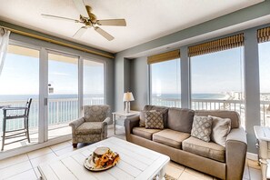 TV, DVD player, offices - Cool & contemporary beachfront getaway with large balcony, pools, & gym (Panama City Beach)