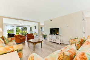TV, DVD player, offices - Golf course-adjacent home with shuffleboard table & furnished patio (Panama City Beach)