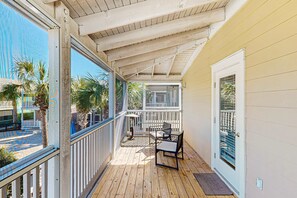 Terrace/patio - Dog-friendly home with hot tub - beach access one mile away (Port St. Joe)